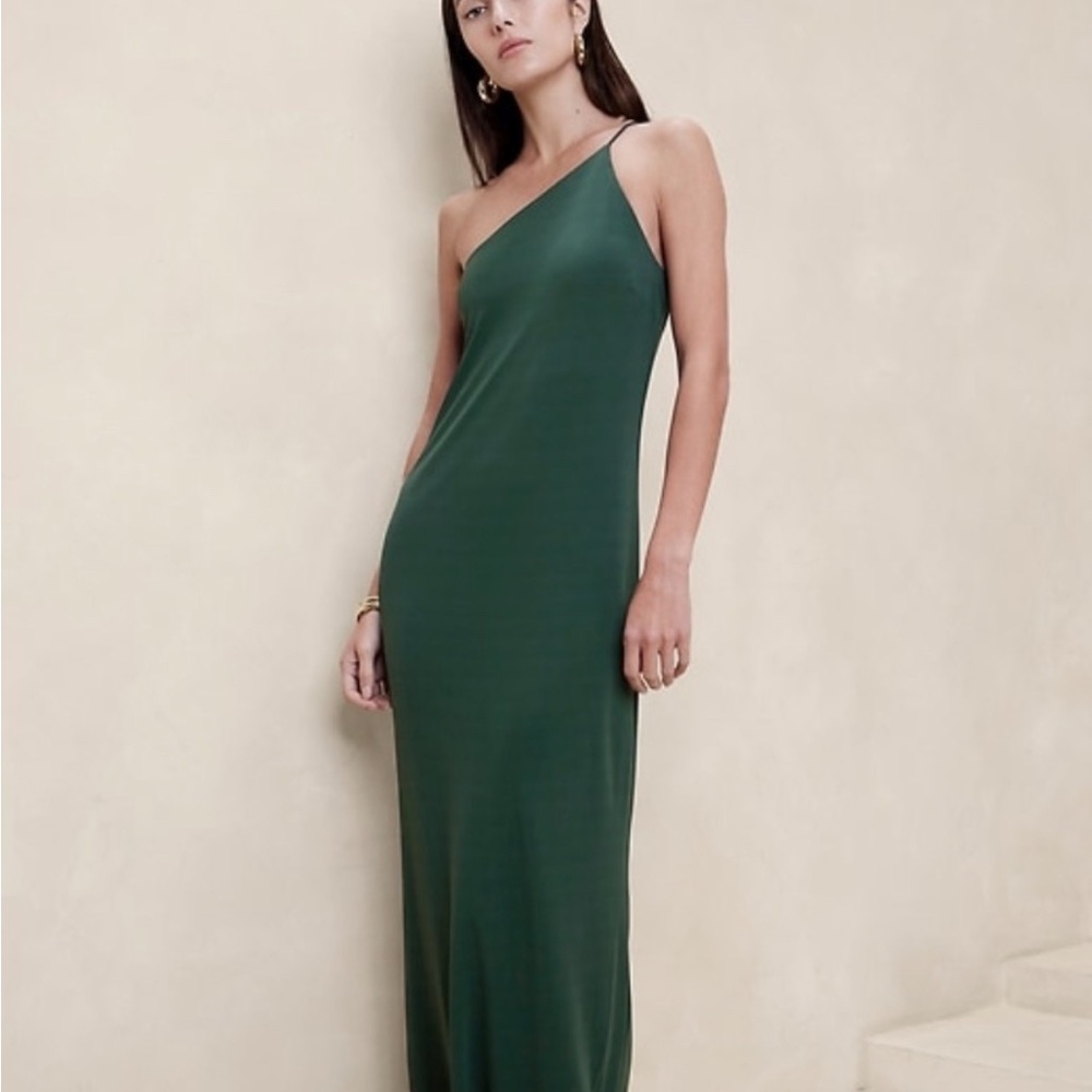 Banana Republic Green One-Shoulder Katia Dress